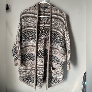 American Eagle Outfitters Striped Overaized Open Front Cardigan